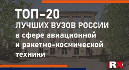 University is among the best universities of Russia in the field of aviation and rocket and space technology 